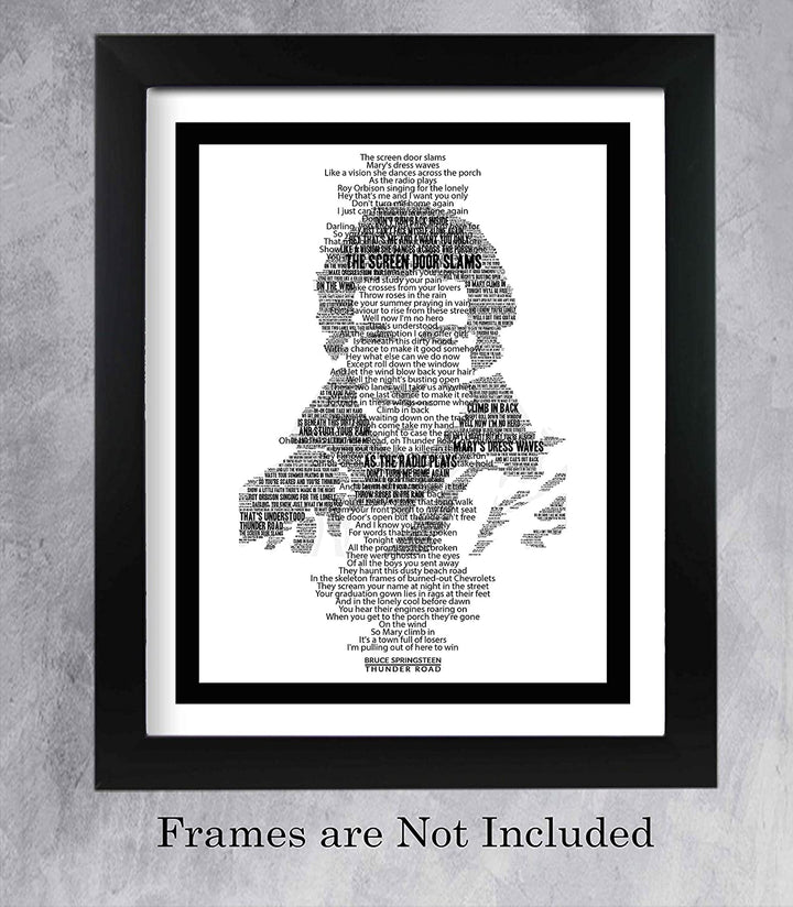 Bruce Springsteen-"Thunder Road"-Music Lyrics Wall Art -11 x 14"