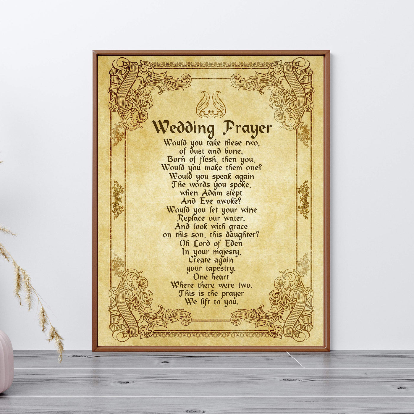 Wedding Prayer-Vintage-Poetic Wall Art -11 x 14" Love and Marriage Poem Print w/Distressed Parchment Design -Ready to Frame. Perfect for Spouse-Newlywed-Life Partners. Great Gift for New Couples!