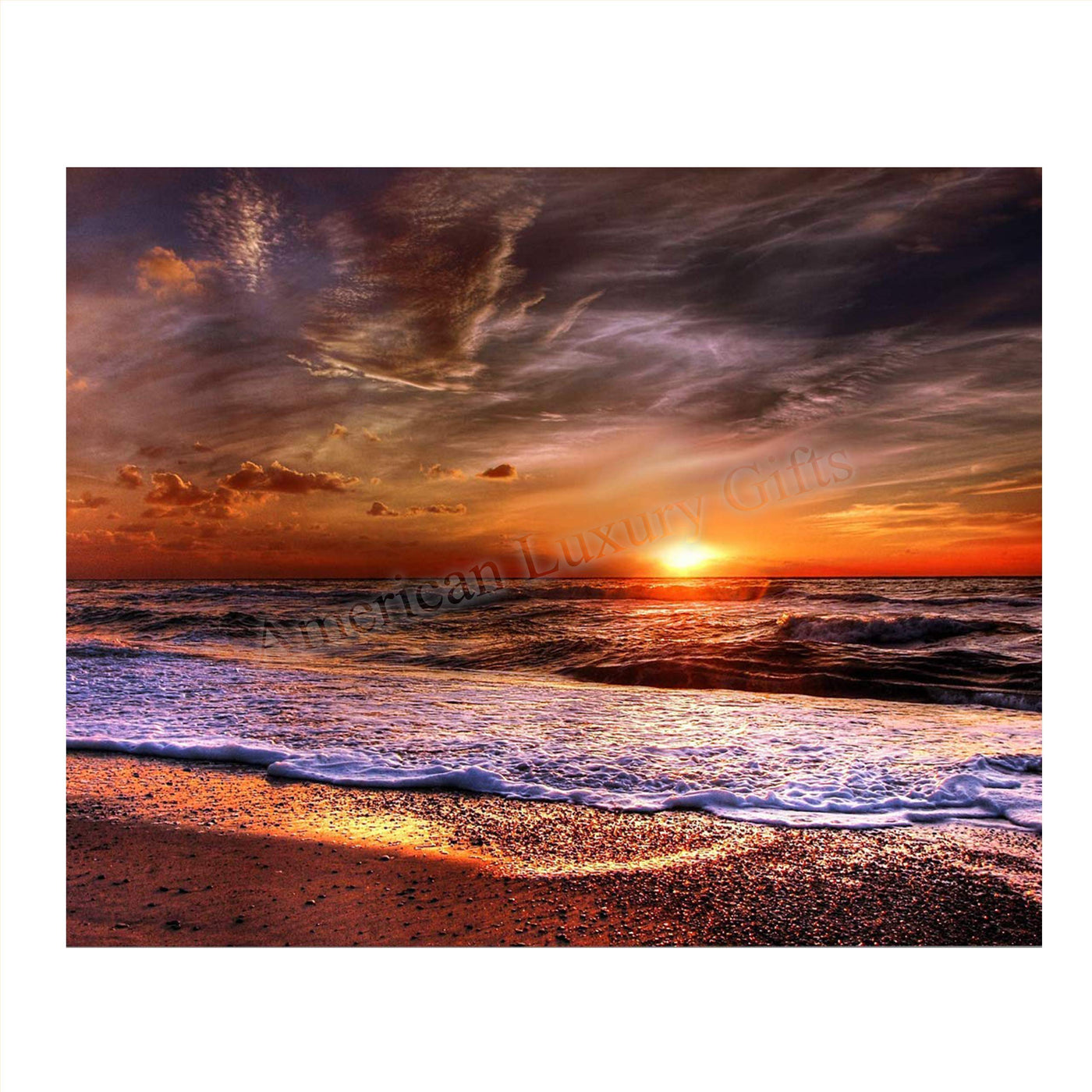 Electric Ocean Sunset- 8 x 10-Wall Art Print- Ready to Frame. Beautiful Beach D?cor- Tropical Island Beach Sunsets Make the Perfect Art for Any Room. Great Gift for Beach Pictures Wall Art.