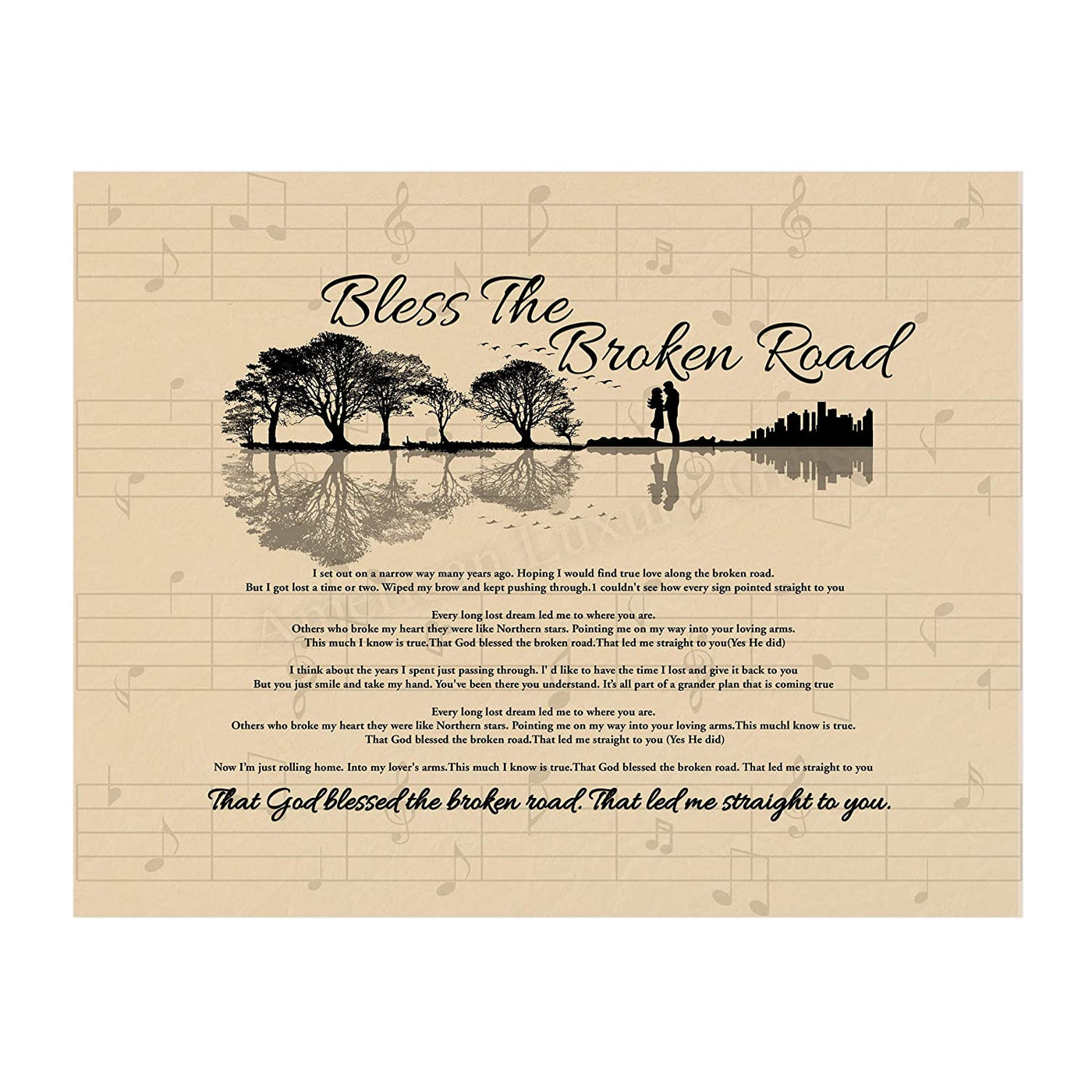 "Bless The Broken Road" Song Art Print-by Rascal Flatts. 14 x 11"