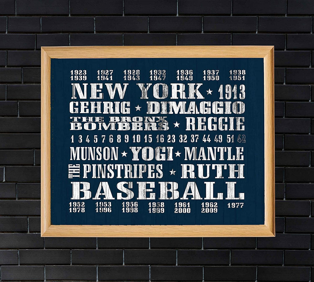 "New York Yankees-Baseball"-Vintage MLB Players Poster Print- 10 x 8"