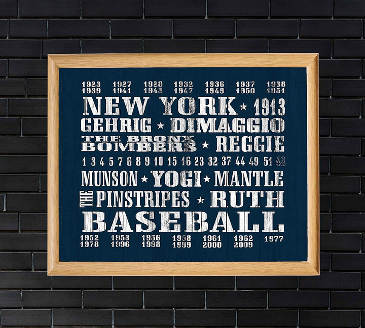 "New York Yankees-Baseball"-Vintage MLB Players Poster Print- 10 x 8"