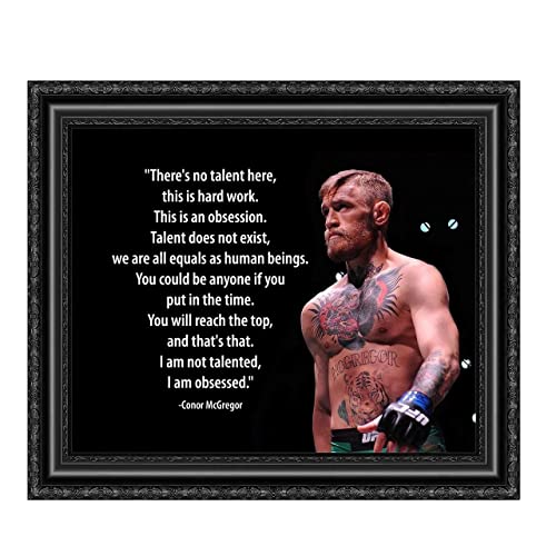 Conor McGregor Quotes Wall Art-"No Talent Here-This Is An Obsession"-10x8"