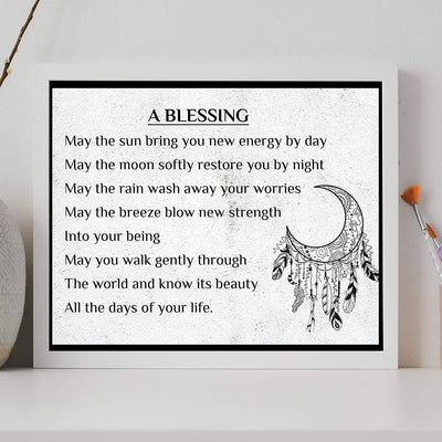 "A Blessing"-Apache Blessing Poem -Inspirational Native American Quotes Wall Art -14 x 11"