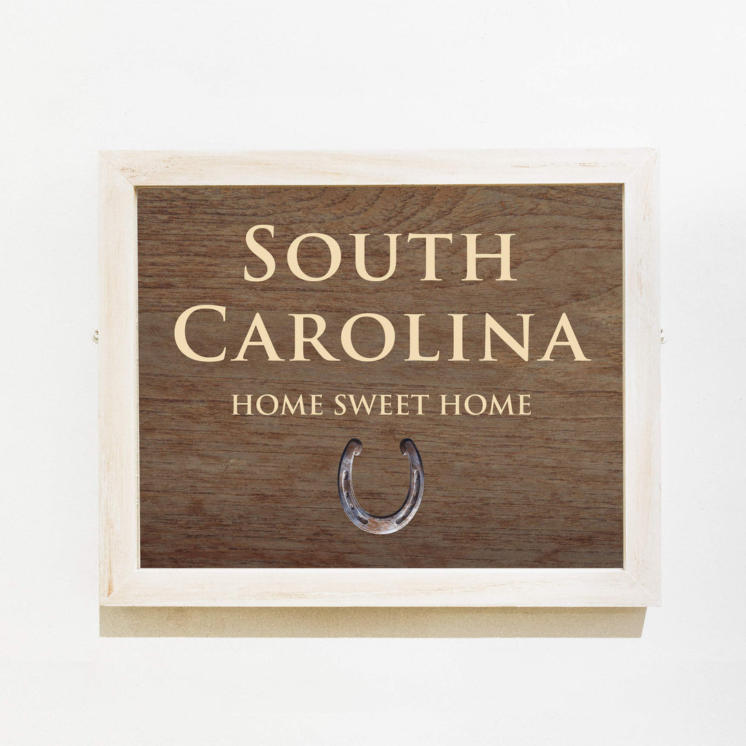 South Carolina-Home Sweet Home Inspirational Family Wall Art-10x8" Country Rustic State Print-Ready to Frame. Home-Office-Welcome-Farmhouse Decor. Great Housewarming Gift! Printed on Photo Paper.