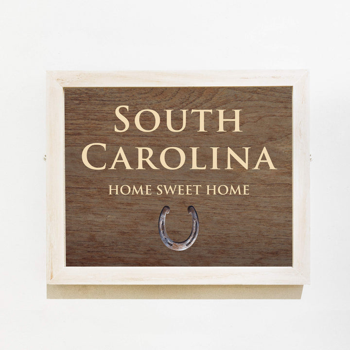 South Carolina-Home Sweet Home Inspirational Family Wall Art-10x8" Country Rustic State Print-Ready to Frame. Home-Office-Welcome-Farmhouse Decor. Great Housewarming Gift! Printed on Photo Paper.
