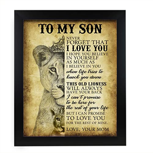 "To My Son-Never Forget That I Love You" Motivational Family Wall Art -11 x 14"