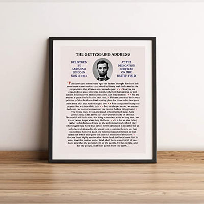 Abraham Lincoln-"The Gettysburg Address"-United States History Wall Art-11 x 14"