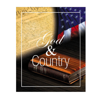 God and Country- 8 x 10" Wall Decor Image-Ready To Frame. Pro-American Poster Print with Flag-Bible-Constitution. Patriotic Decor for Home-Office-Garage-Bar. Show Your Love of God and USA!