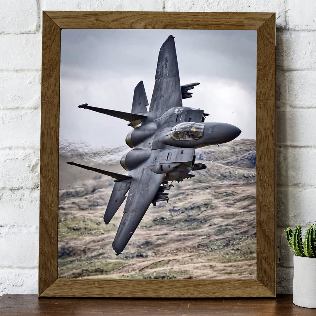 McDonnell Douglas F-15 Eagle Fighter Jet -8x10" US Air Force - American Military Aircraft Wall Print-Ready to Frame. Home-Office-Garage-Shop-Cave Decor! Great Gift for Active Duty Military &amp; Veterans!