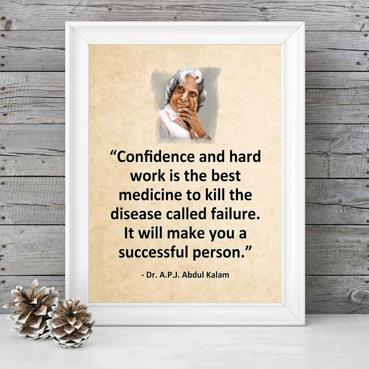 Confidence and Hard Work Will Make You Successful Motivational Quotes Wall Sign -8 x 10" Inspirational Wall Art Print-Ready to Frame. Positive Home-Office-School-Dorm Decor. Great Sign for Success!