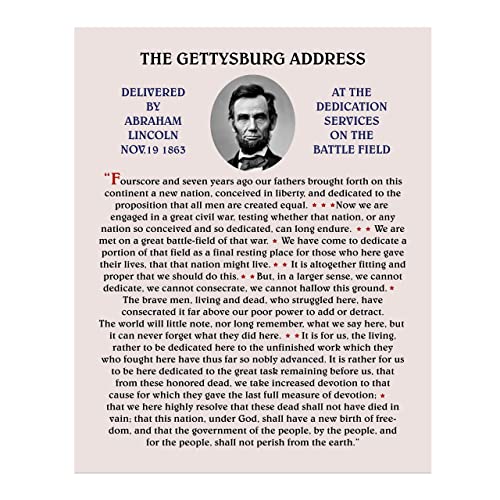 Abraham Lincoln-"The Gettysburg Address"-United States History Wall Art-11 x 14"