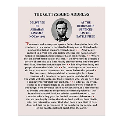 Abraham Lincoln-"The Gettysburg Address"-United States History Wall Art-11 x 14"