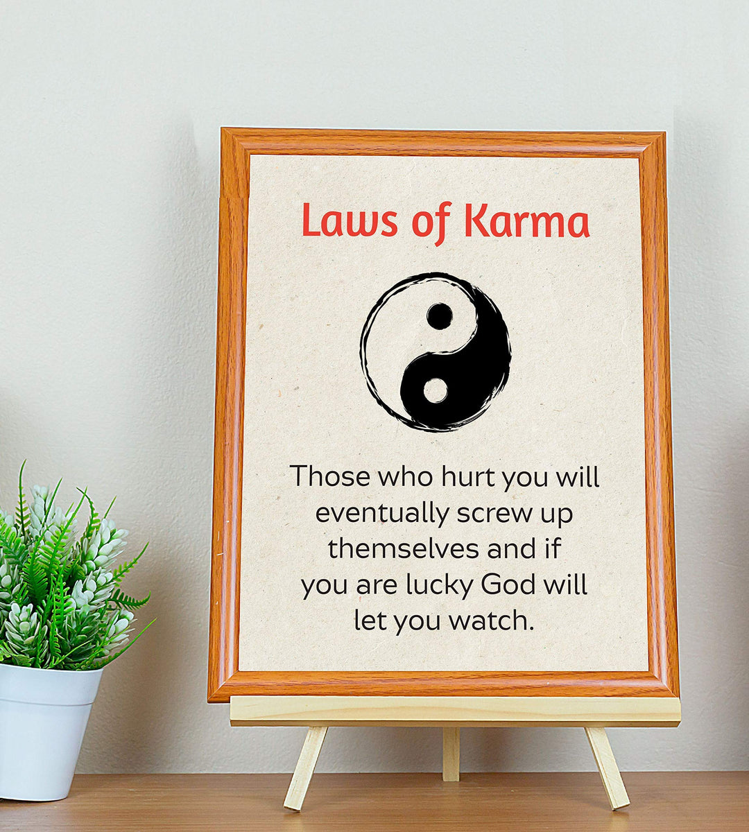 Laws of Karma Spiritual Quotes Wall Art- 8 x 10" Modern Inspirational Wall Print with Yin Yang Sign-Ready to Frame. Home-Studio-Office D?cor. Great Reminders on Karma. Makes a Perfect Zen Gift!