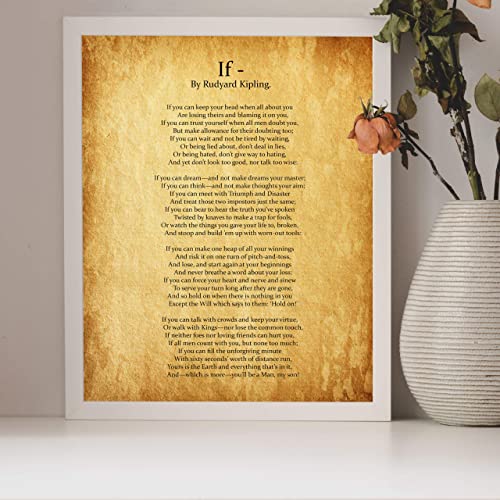 "IF You Can Keep Your Head"- Rudyard Kipling Poem Page Print-8 x 10"