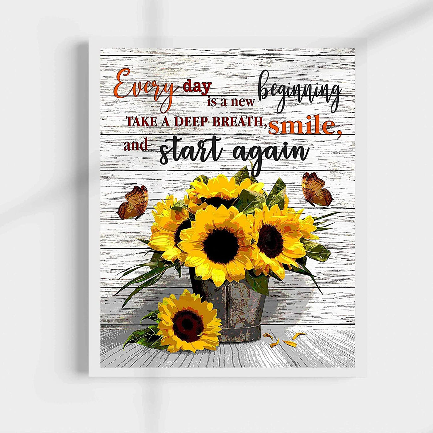 "Every Day Is A New Beginning" Inspirational Wall Art -11 x 14"