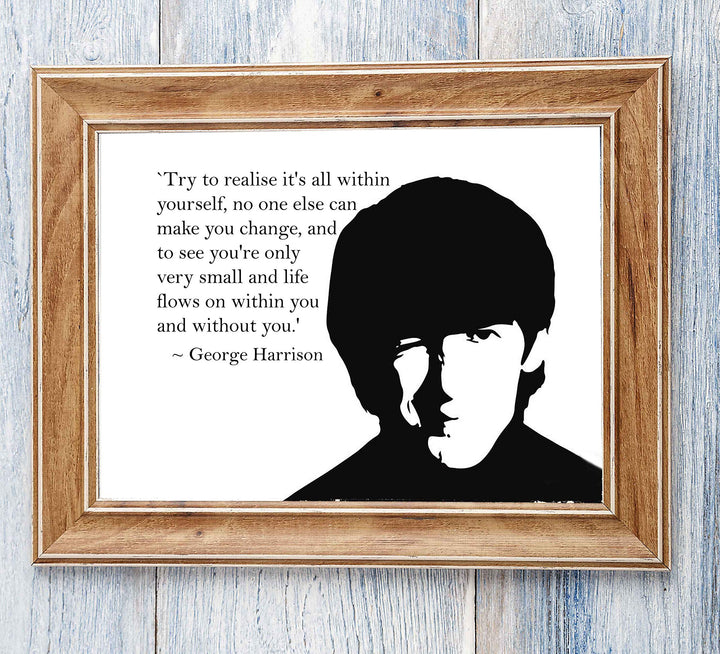 George Harrison Song Lyric Art-"Realise It&