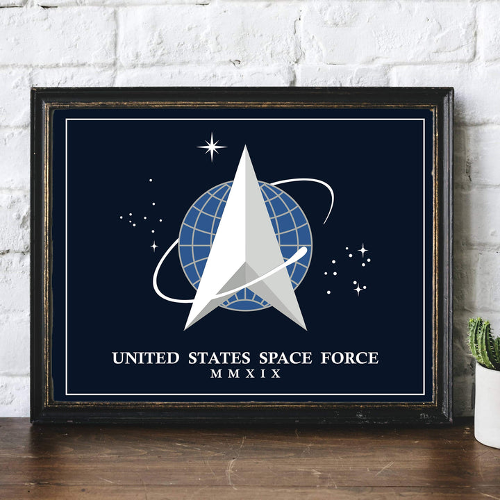 United States Space Force Logo- 14 x 11"- American Military Wall Art Print- Ready to Frame. Patriotic Decor for Home-Office-Bar-Cave-Lodge. Perfect Gift for Those Who Serve. Display Your Pride!