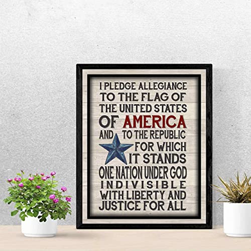 "I Pledge Allegiance to the Flag" -American Patriotic Wall Decor -11 x 14"