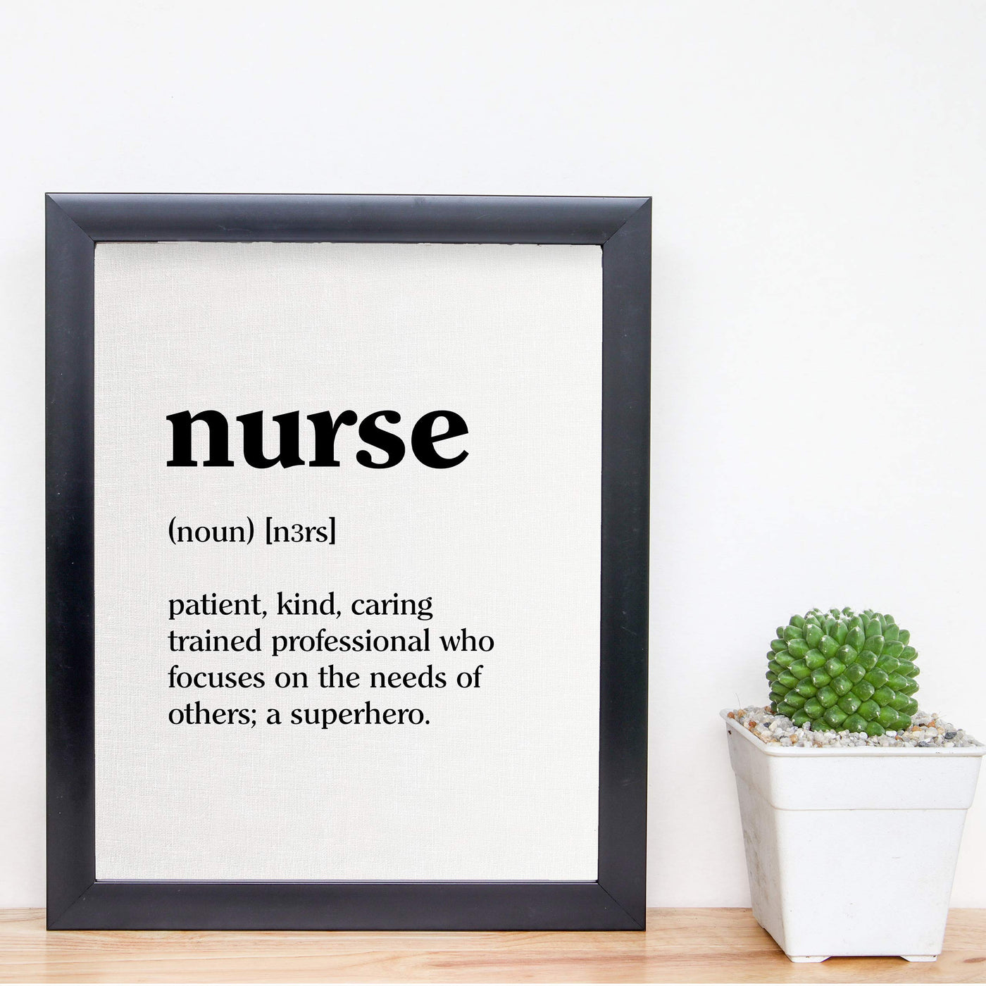 Nurse-Patient, Kind, Caring-A Superhero- Inspirational Wall Sign -8 x 10" Modern Art Print-Ready to Frame. Motivational Home-Office-Nursing School Decor. Great Gift of Gratitude and Appreciation!