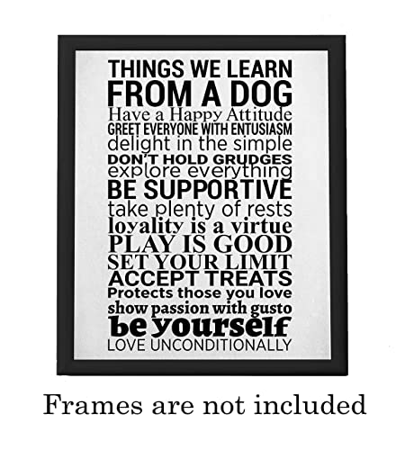 "Things We Learn From a Dog"- Happy Life- Wall Art Sign- 8 x 10"