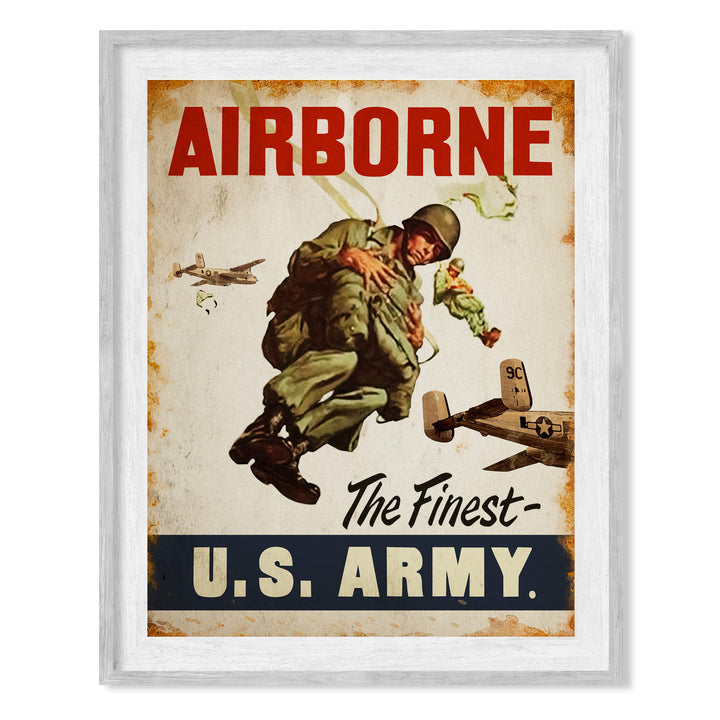 US Army Airborne -The Finest United States Army Badge Wall Sign -8 x 10" US Military Print -Ready to Frame. Home-Office-School-Cave Decor. Great Gift for Veterans! Display Your Pride -Go Army!