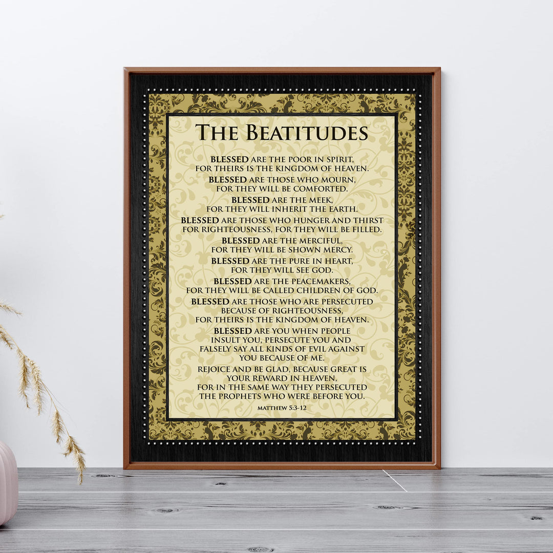 The Beatitudes-Matthew 5:3-12-Bible Verse Wall Art -11x14" Scripture Wall Sign-Ready to Frame. Inspirational Christian Poster Print for Home-Office-Church-School Decor! Great Lessons of Faith!