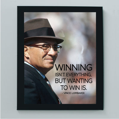 Winning Isn't Everything Motivational Vince Lombardi Quotes Wall Art -8 x 10" Inspirational Picture Print -Ready to Frame. Home-Coach Office-Gym-Locker Room Decor. Great Gift for All Coaches!