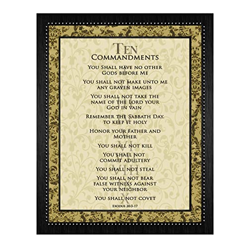 "The Ten Commandments"-Exodus 20:3-17-Bible Verse Wall Art-11 x 14"