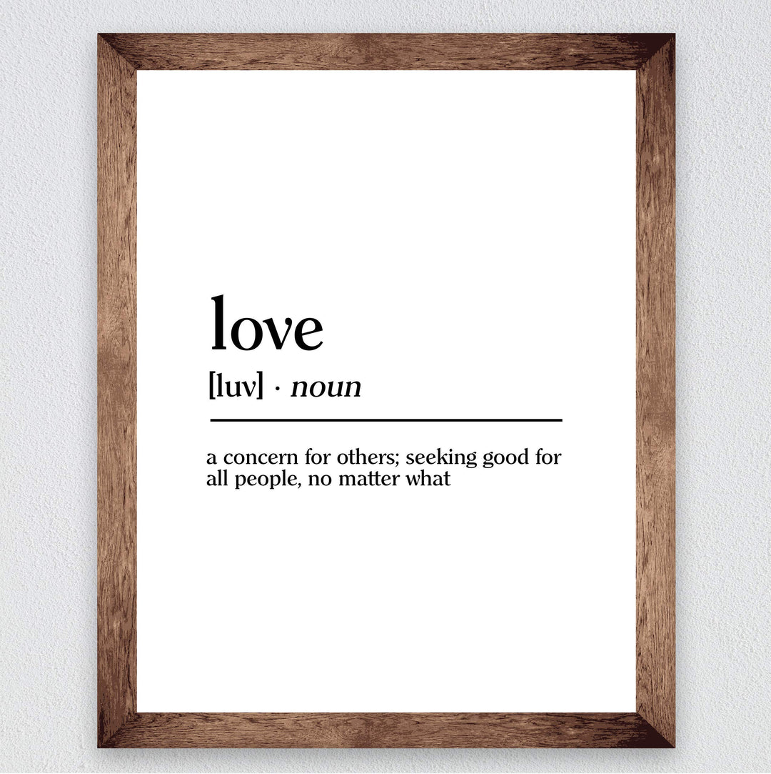 Definition of Love Inspirational Gifts of the Spirit Wall Art -8x10" Modern Christian Print-Ready to Frame. Typographic Design. Home-Office-Farmhouse-Church Decor. Great Wedding-Bridal Shower Gift!