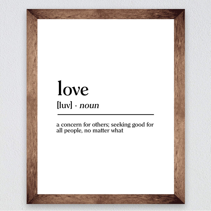 Definition of Love Inspirational Gifts of the Spirit Wall Art -8x10" Modern Christian Print-Ready to Frame. Typographic Design. Home-Office-Farmhouse-Church Decor. Great Wedding-Bridal Shower Gift!