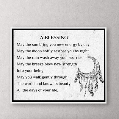 "A Blessing"-Apache Blessing Poem -Inspirational Native American Quotes Wall Art -14 x 11"