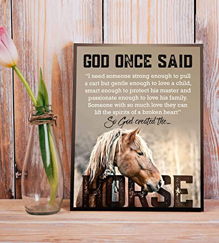 "So God Created the Horse" Inspirational Wall Art Sign-8 x 10"