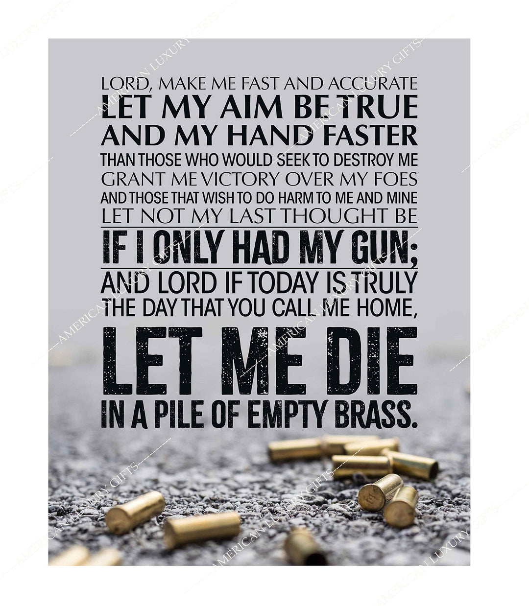 Lord, Make Me Fast &amp; Accurate Gun Prayer Wall Art Sign -11 x 14" Pro Second Amendment Poster Print-Ready to Frame. Rustic Decor for Home-Man Cave-Garage-Shop. Perfect Gift for All Gun Owners!