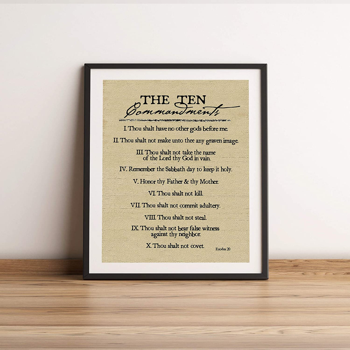 "Ten Commandments"-Exodus 20 -Bible Verse Wall Art-11 x 14"