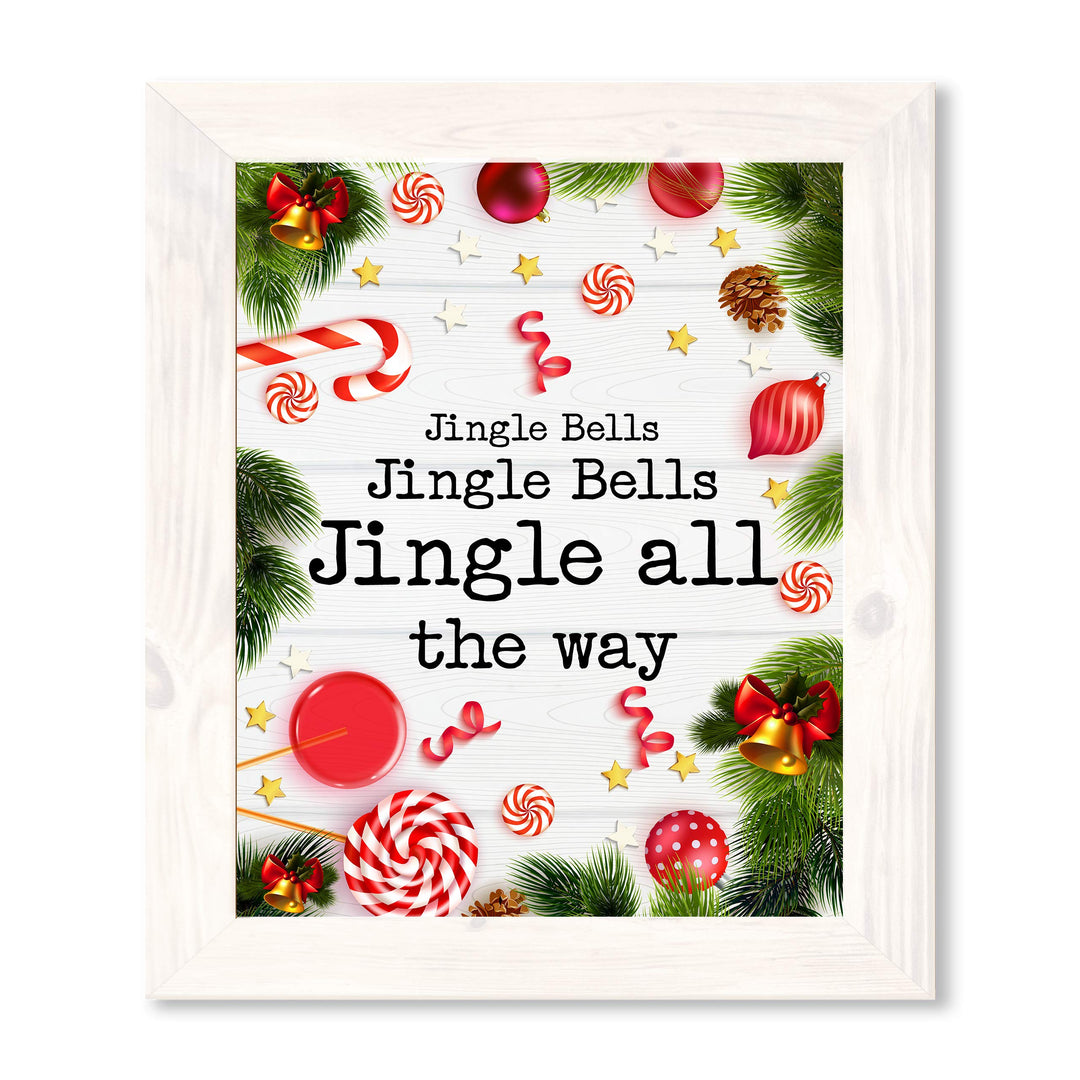 Jingle Bells-Jingle All the Way Christmas Song Wall Art Decor -11 x 14" Holiday Music Wall Print -Ready to Frame. Typographic Home-Welcome-Kitchen-Farmhouse Decor. Display Your Holiday Joy!