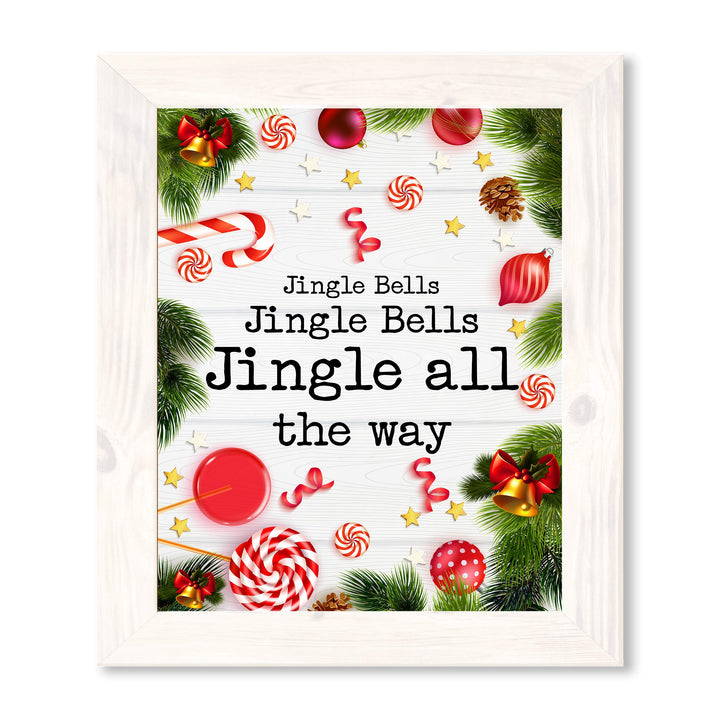 Jingle Bells-Jingle All the Way Christmas Song Wall Art Decor -11 x 14" Holiday Music Wall Print -Ready to Frame. Typographic Home-Welcome-Kitchen-Farmhouse Decor. Display Your Holiday Joy!