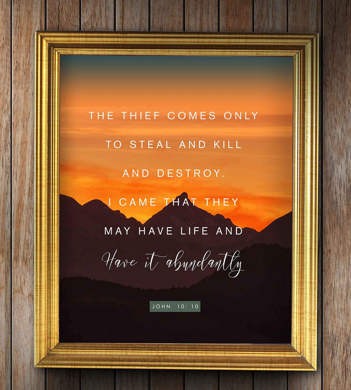 I Came That They May Have Life John 10:10- Bible Verse Wall Art- 8x10" - Scripture Wall Print-Ready to Frame. Inspirational Home-Office-Church D?cor. Beautiful Christian Art Gift. Empowering Verse!