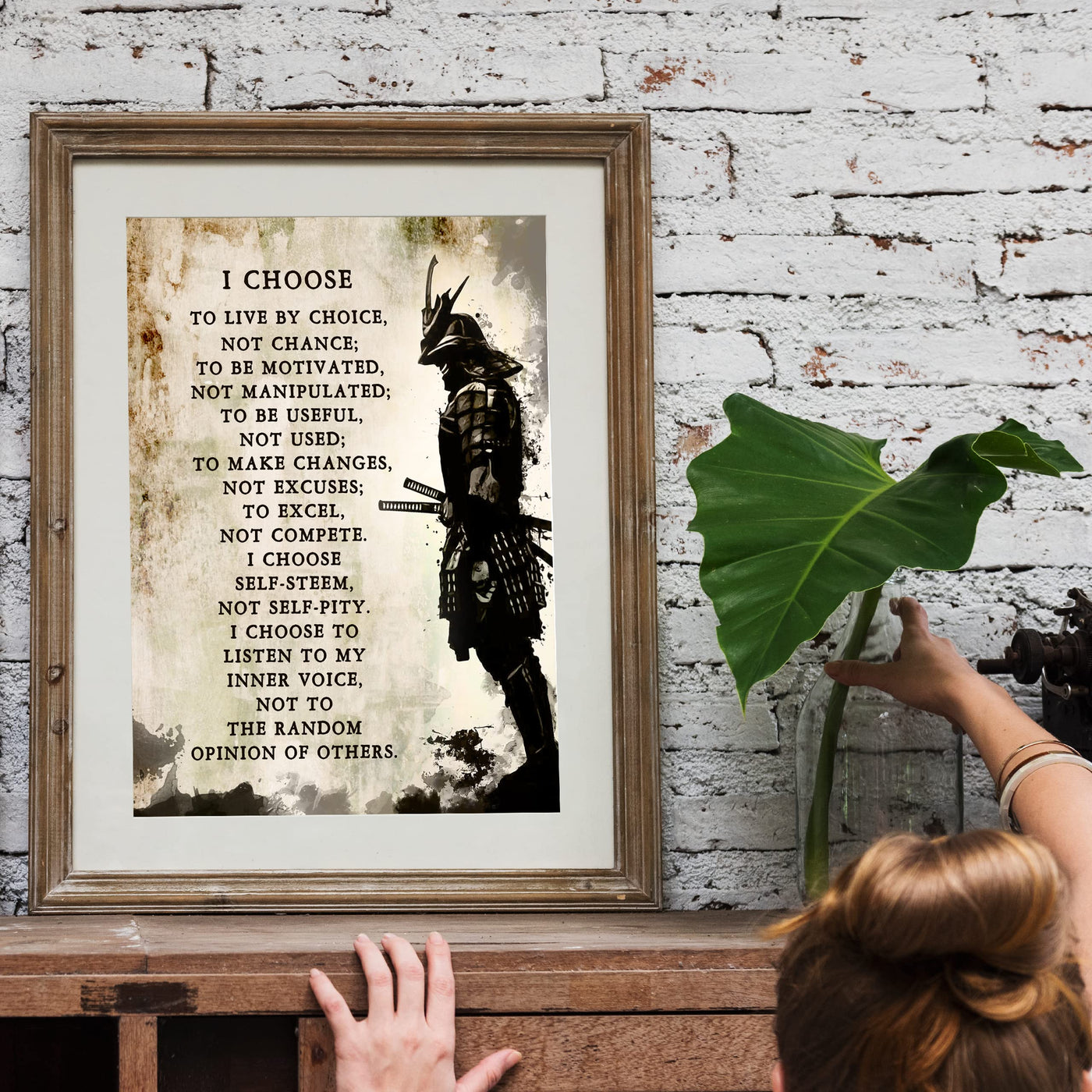 I Choose - Warrior Creed Motivational Quote Wall Art -11 x 14" Rustic Spiritual Fighter Print -Ready to Frame. Inspirational Home-Dojo-Gym-Office-Classroom Decor. Life Quotes for All Warriors!