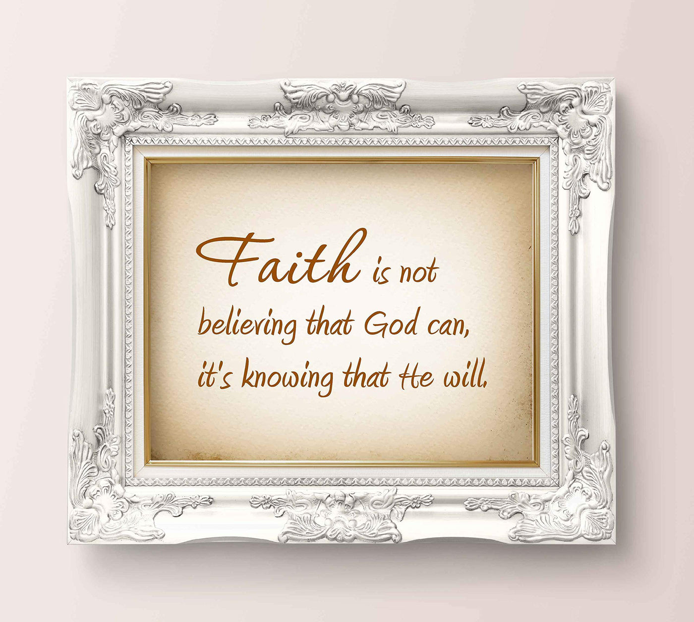 ?Faith Is Knowing God Will" Christian Wall Art Sign-10 x 8" Inspirational Typographic Poster Print-Ready to Frame. Ideal Home-Office-Studio-Church D?cor. Perfect Spiritual Gift. Reminder-Have Faith!