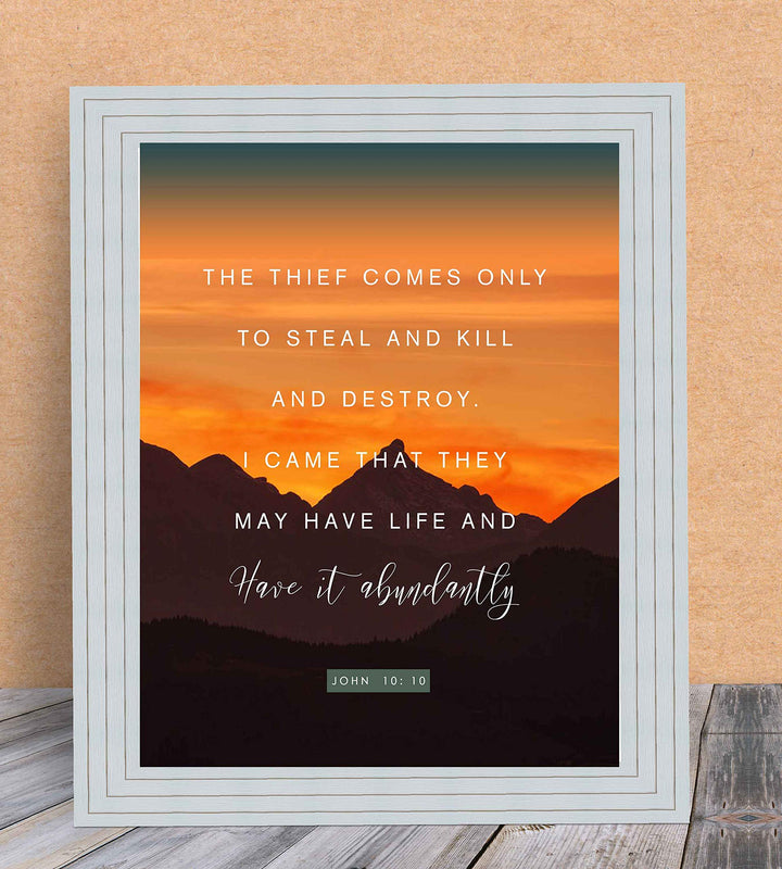 I Came That They May Have Life John 10:10- Bible Verse Wall Art- 8x10" - Scripture Wall Print-Ready to Frame. Inspirational Home-Office-Church D?cor. Beautiful Christian Art Gift. Empowering Verse!