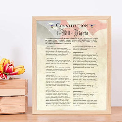 "Constitution of the USA & Bill of Rights"- Patriotic Poster Print. 11 x 14"