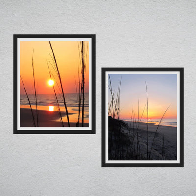 Sunsets on the Beach - Set of 2 Wall Art Prints - 8 x 10's- Ready to Frame. Beautiful Beach Decor- Tropical Island Beach Sunsets- Perfect Art for Any Room - Ocean Themes - Beach Pictures. Great Gift!