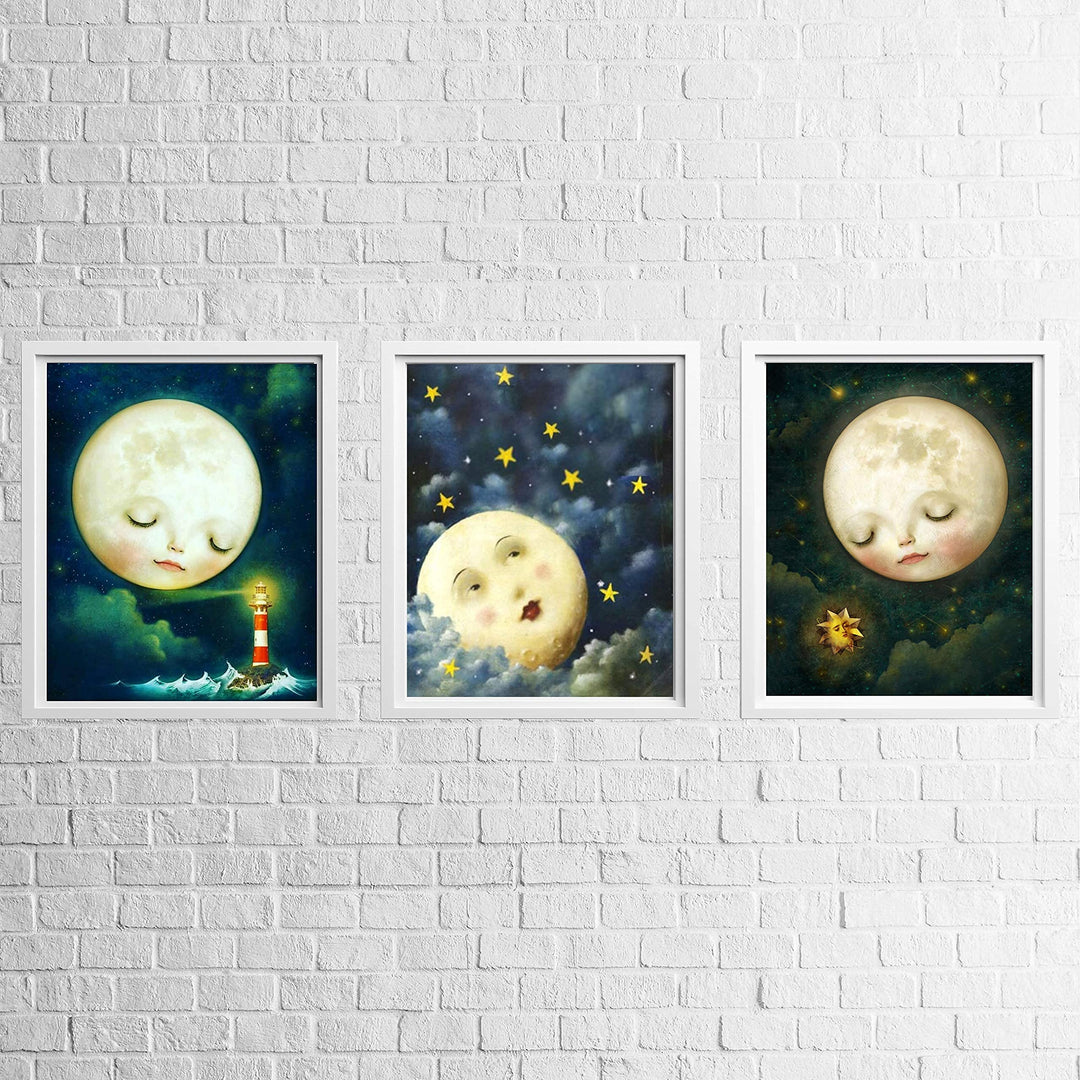 Goodnight Sweet Moon &amp; Stars- 3 Image Set- 8 x 10&
