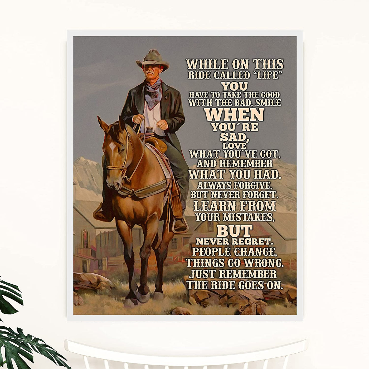 "On This Ride Called Life-Take the Good With the Bad" Inspirational Wall Art-11x14"