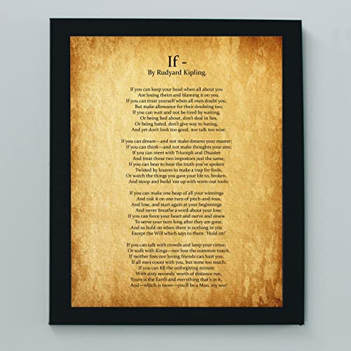 "IF You Can Keep Your Head"- Rudyard Kipling Poem Page Print-8 x 10"