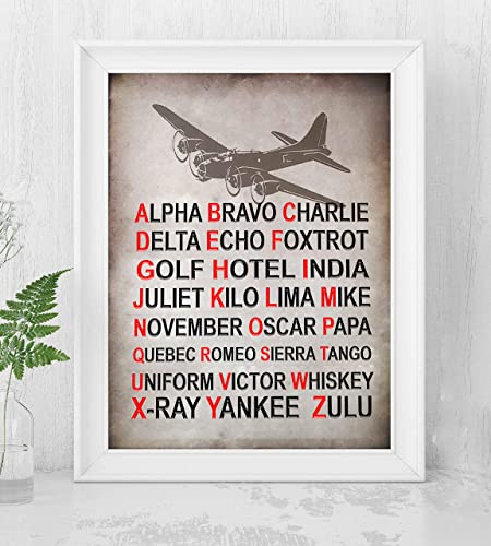 "Alpha Bravo Charlie"- Military Alphabet Wall Art Print- 8 x 10"