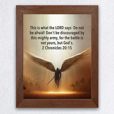 "The Battle Is Not Yours, But God's"-2 Chronicles 20:15-Bible Verse Wall Art -8x10"