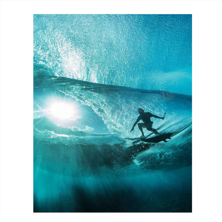 Surfer Ripping Point Break- 8 x 10 Print Wall Art - Ready to Frame. Modern Home D?cor, Office D?cor &amp; Wall Print for Beach, Ocean and Surfing Themes. Makes a Perfect Gift!