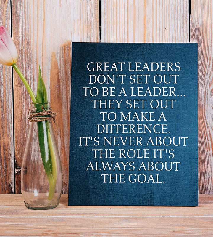 "Great Leaders Set Out to Make a Difference" -Motivational Quotes Wall Art-8 x 10"